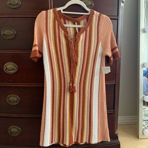 Free People Lollipop Stripe Lace Up knit Dress